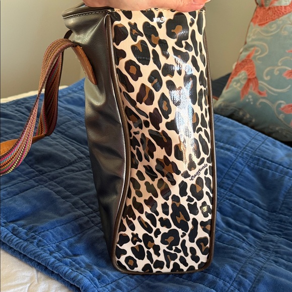 Consuela Black and Leopard Tote with Multicolor Straps - Picture 2 of 5